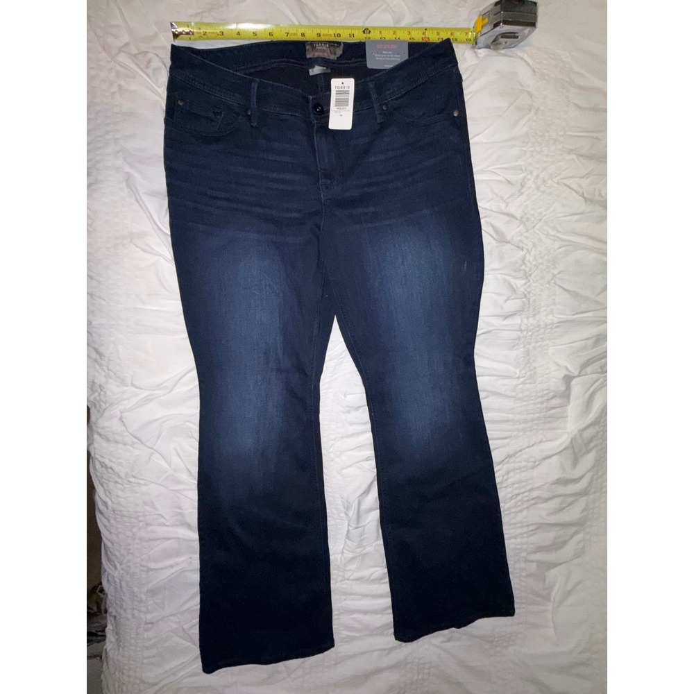Torrid Luxe Slim Boot Jeans Dark Wash Mid Rise Stretch Bootcut Size 16 T04-30